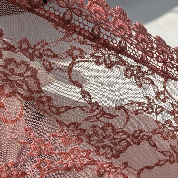 Polly Esther Cardigan Cover Up Pink Long Knit Crochet Bohemian Beach Large - Picture 9 of 10